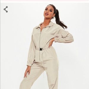 Missguided belted shell jumpsuit